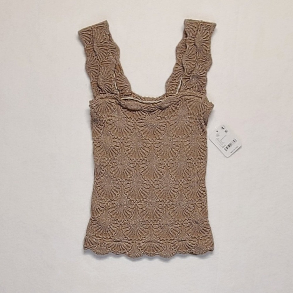 Free People Intimately Strawberry Roan Smocked Tank Top Square‎ Neck XS/S NWT